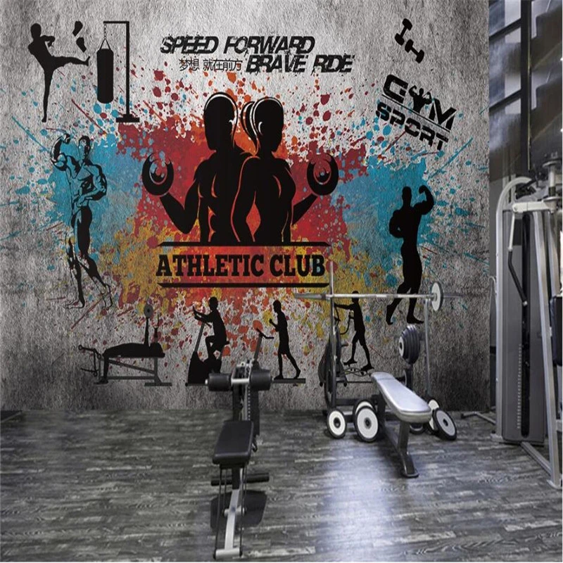 灰色のセメントの壁の壁紙 レトロな3dジムの背景 筋力トレーニング スタジオ フィットネスクラブ 工業装飾 Wallpapers Aliexpress