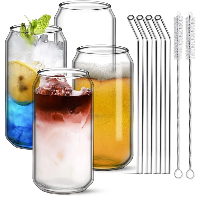 Glass Tumbler Bamboo Lid Glass Straw  Clear Glass Cups Bamboo Lids Straws  - Beer - Aliexpress