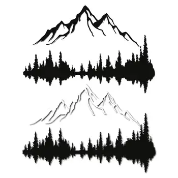 Metal Mountain Wall Decorations Metal Wall Nature Artwork Decoration With Mountain Forest Modern Home Decoration supplies 1