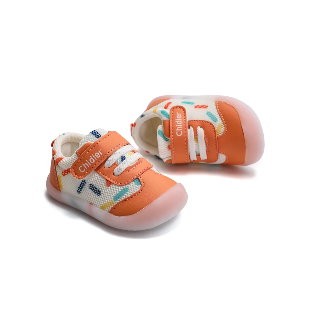 Baby Girls Boys Colourful Polka Dot Trainers For  With Rubber Soles  Non-slip Velcro Anti-bumping Toes Infant Toddler Shoes 4