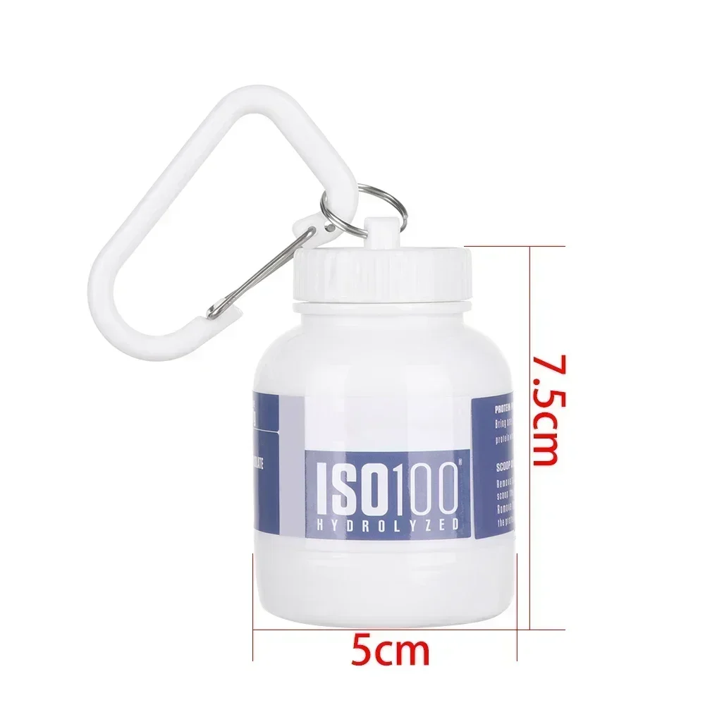 Protein Powder Container Keychain Fitness Shaker Bottle Funnel 100ML Portable Supplement Storage Solution
