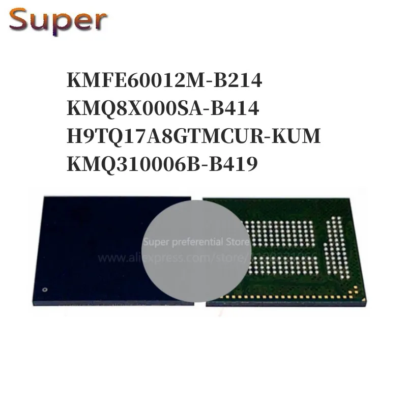 

5PCS KMFE60012M-B214 KMQ8X000SA-B414 H9TQ17A8GTMCUR-KUM KMQ310006B-B419 BGA221 EMCP 16+8 16GB