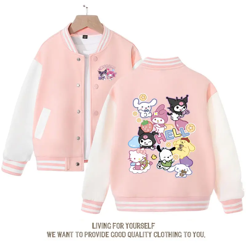 

Sanrio Kuromi Pompompurin Cinnamoroll Kawaii Anime Cotton Jacket My Melody Cartoon Cute Coat Children Clothes Gift Toys for Kids