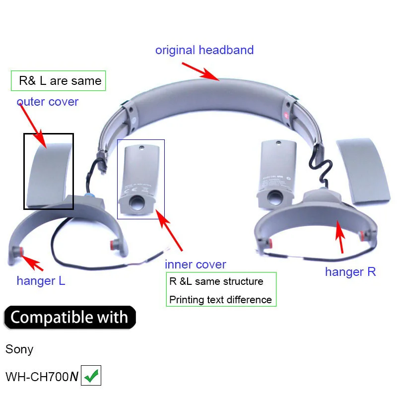 New Headband For Sony WH-CH700N Wireless Noise Canceling Headphone Ear Pad Over-Ear Headset Repair Parts
