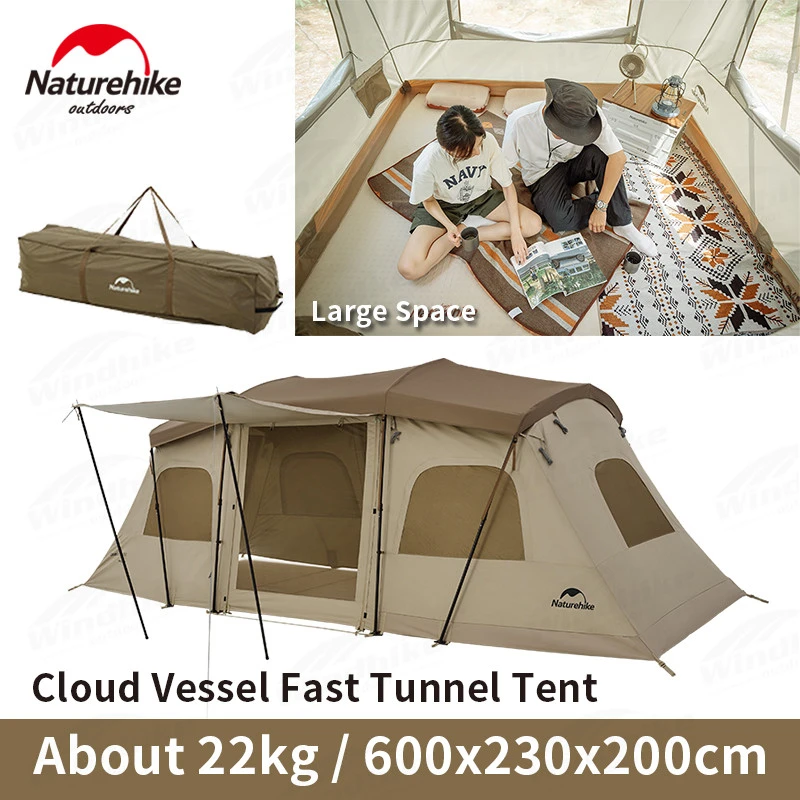 Ga naar beneden ras krassen Naturehike 3 Persons Fast Build Tunnel Tent Outdoors All-in-one 3 Foyers  Camping Tent 210d Oxford Cloth Silver Coating Pu2000mm - Tents - AliExpress