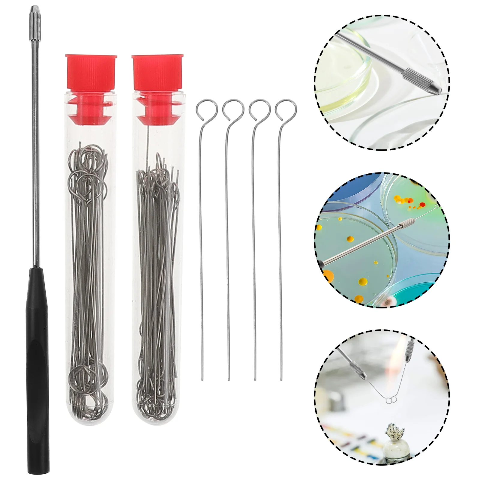 

92 Pcs Reusable Inoculating Loop Replaceable Inoculation Rings Inoculation Rod