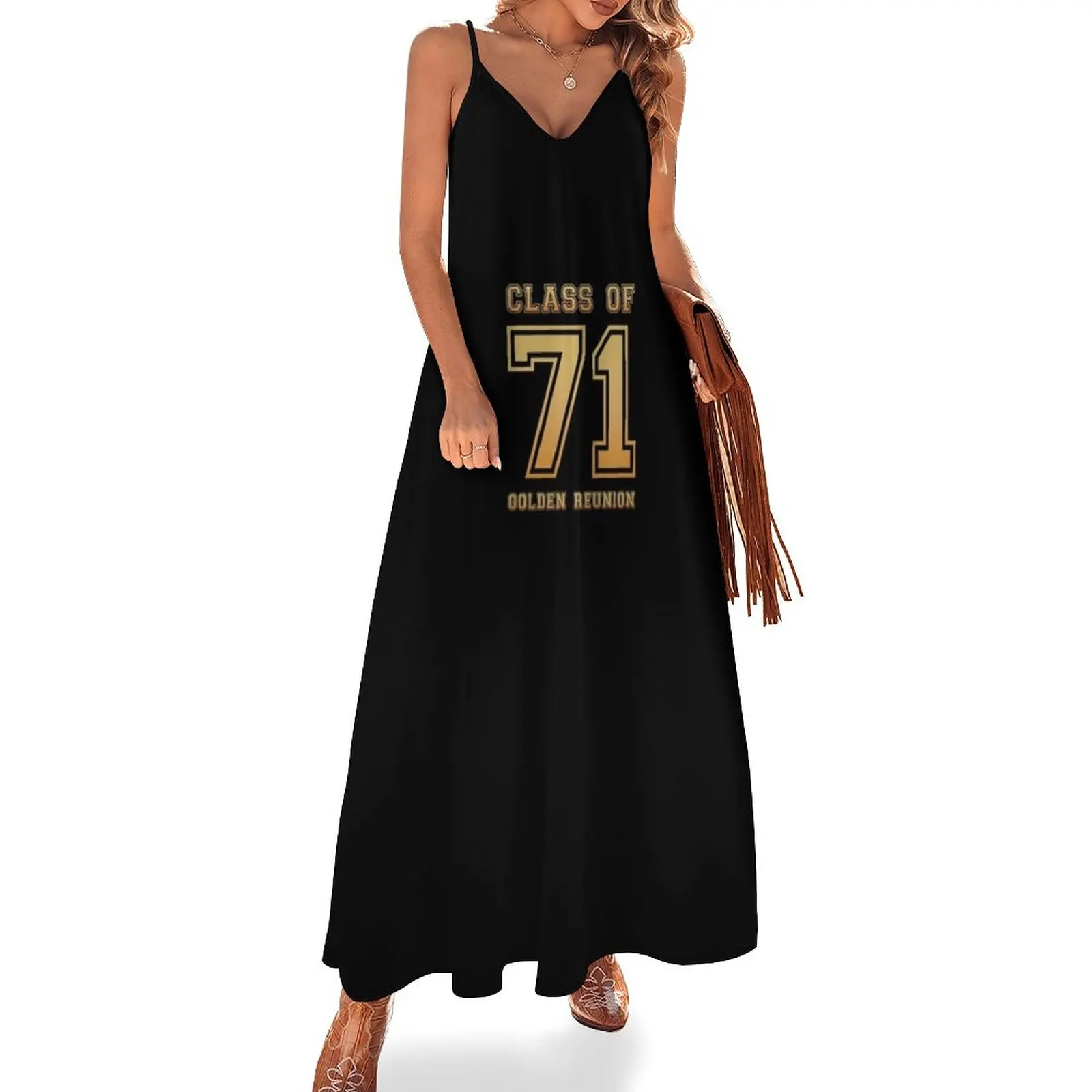 

Class of 71 1971 class reunion 50th golden reunion Sleeveless Dress long dress women Woman clothing
