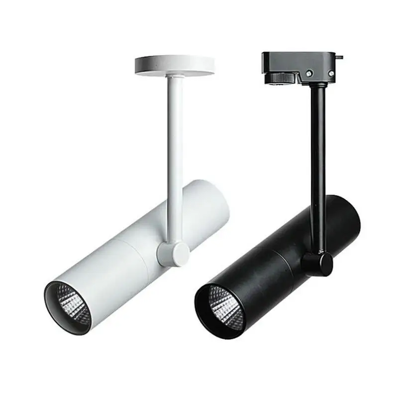 디밍 가능 COB LED 트랙 라이트, 미국산 COB 칩, 할로겐 램프 레일 라이트 스포트라이트, 블랙 또는 화이트, 100W 동일, 10W, 15W