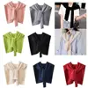 Core Spun Yarn Knitted Shawl Women Colorful Thin Shawl Summer Knotted Fake Collar Scarf 5