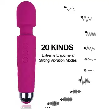 20 Speed Wireless Dildos AV Vibrator Magic Wand for Women Clitoris Stimulator USB Rechargeable Massager Sex Toys A 4