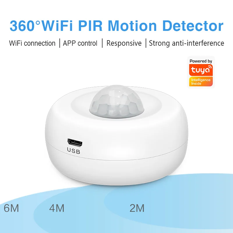 

CoRui Tuya WiFi PIR Motion Sensor, Smart Home Infrared Passive Detector, Security Burglar Alarm Sensor Remote by Smart Life