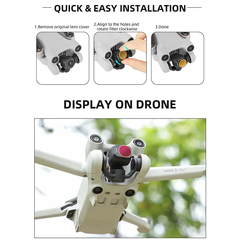 Filtres ND/PL pour DJI Mini 3 Pro - Kit 4 pièces