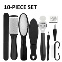Pedicure Set Peeling and Exfoliating Calluses Foot Scrubbing Brush Stainless Steel Double-sided Foot Care Pedal Stone 10 in 1 1