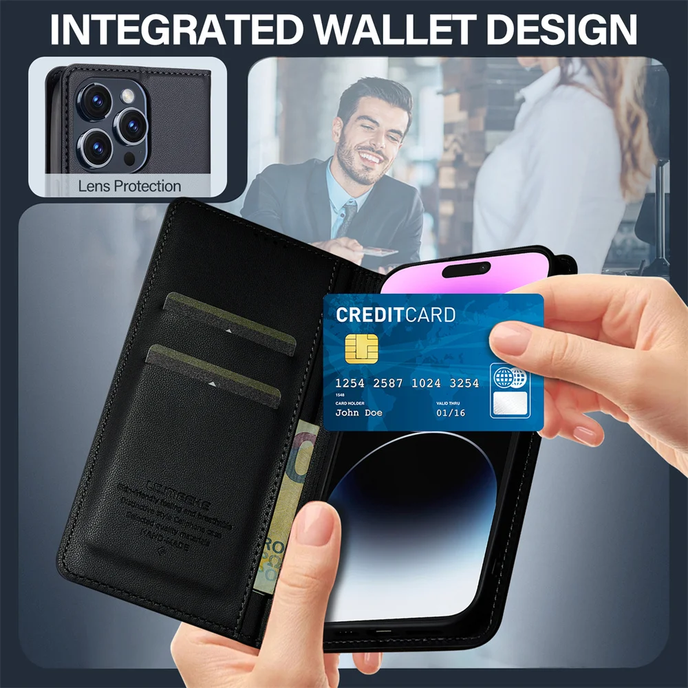 Luxury Leather Flip Phone Case with Enhanced Protection and Stylish Design