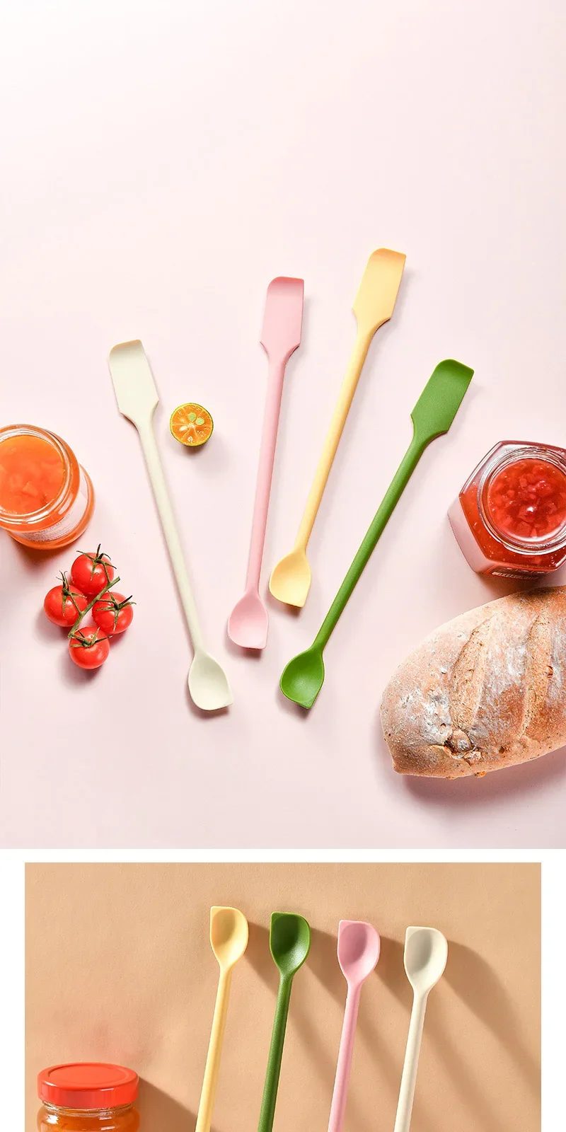 Description Picture 2 of itemSilicone Spatula Set Double-Headed Scraper Cosmetic Jam Cream Deep Bottle Mini Spatula Lengthened Small Tip Spa Makeup Tool
