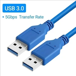 High - Speed USB 3.0 Male - to - Male Extension Cable for Enhanced Data Transmission (USB 3.0 Blue)