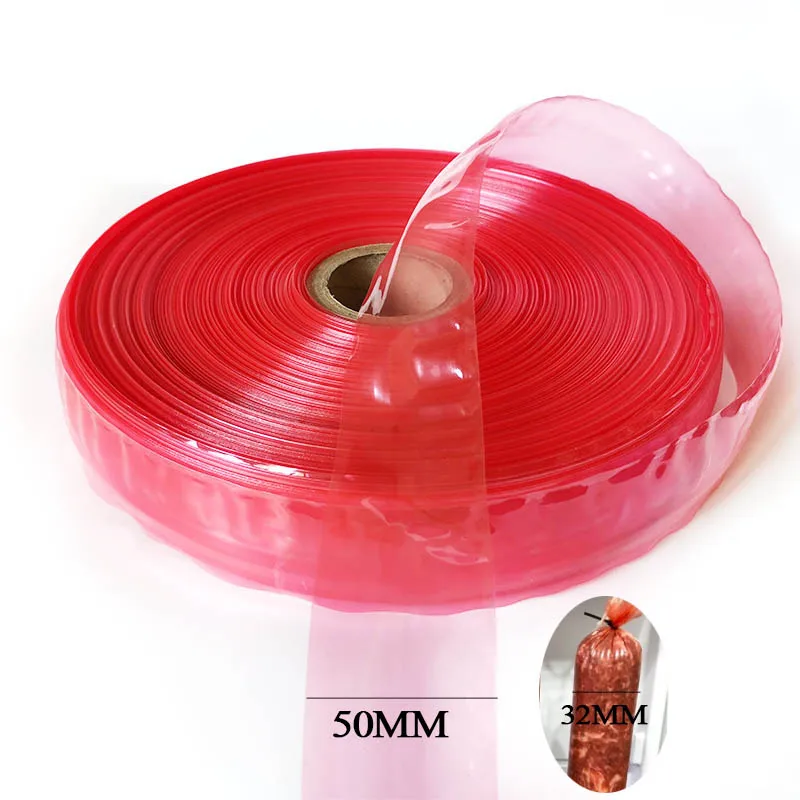 5CMX5/10Meters Casings for Sausage Shell Food Grade Hot Dog Plastic Inedible Casing Wide Tranparent Ham Kitchen Tools
