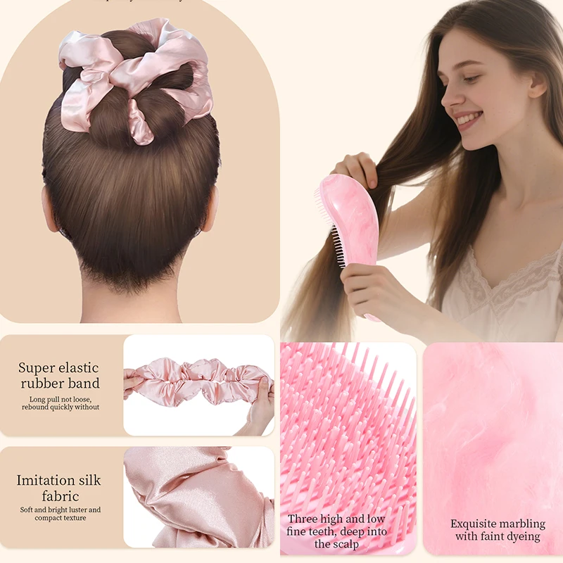 Heatless Hair Curler Set with Massage Comb for Effortless Overnight Curls