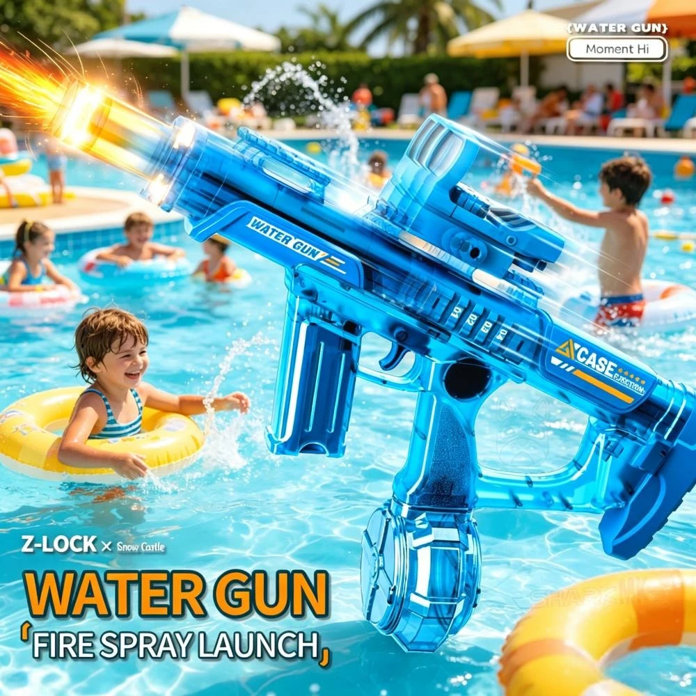 Electric Water Gun Fully Automatic With Flashing Cool Lights_voghion.com