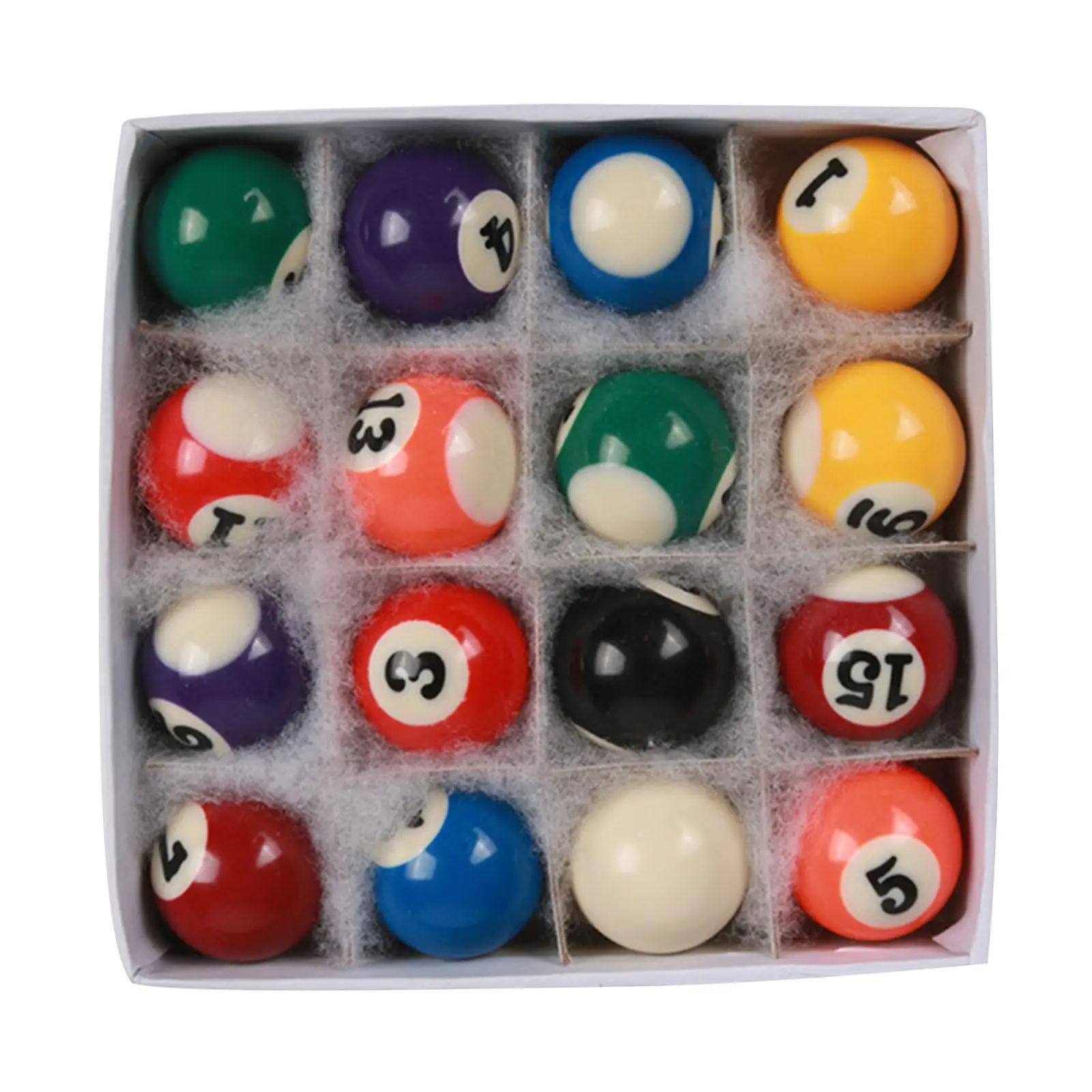 16x Mini Billiard Pool Balls Small Pool Ball Set, Kids Toy Gift Pool Table Accessories Set for Playroom Recreation Game