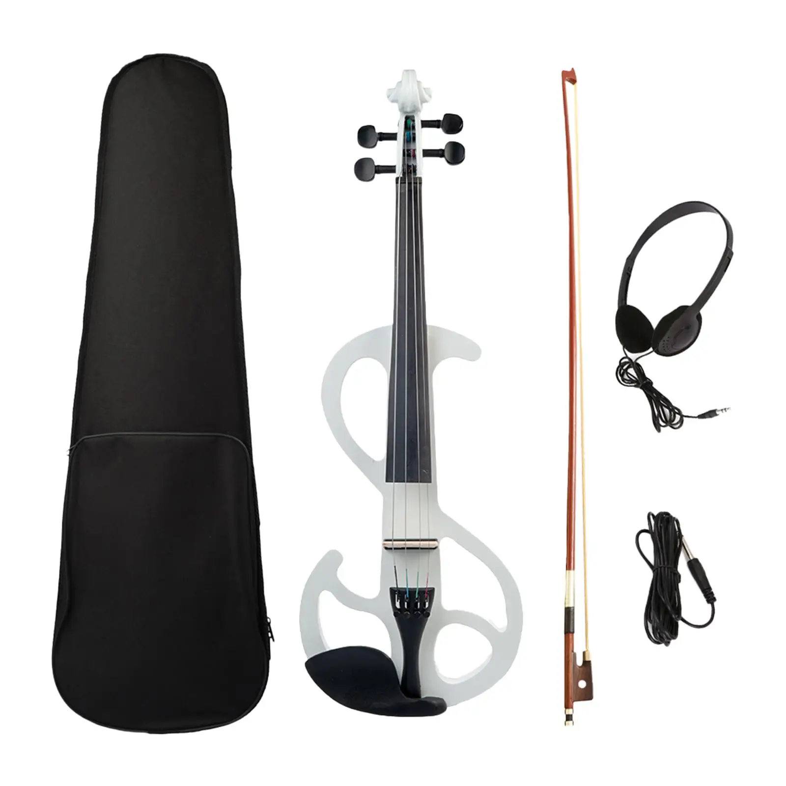 

Professional 4/4 Electric Violin Fiddle with Accessories for Violinist (White)