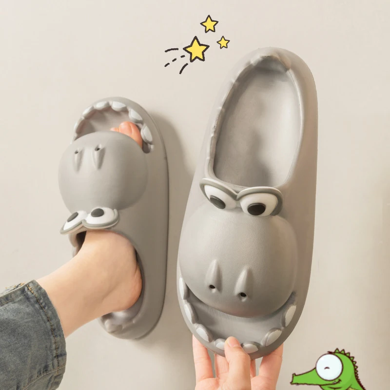 Cartoon Crocodile Children Slippers Non-slip Home Bathroom Shoes