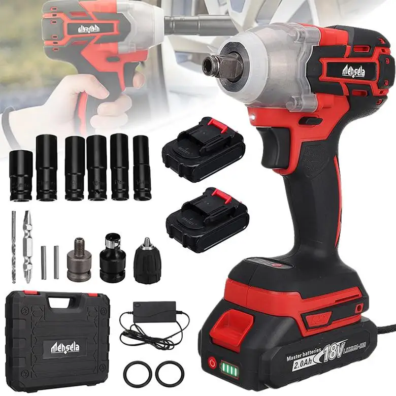 388vf 1/2'' Cordless Electric Impact Wrench Gun Driver 380N.M 3 Gear
