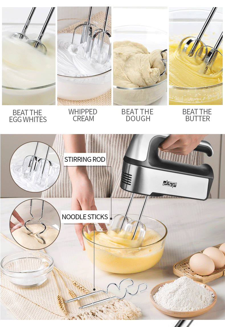 Automatic Portable Electric Food Mixer KitchenTek