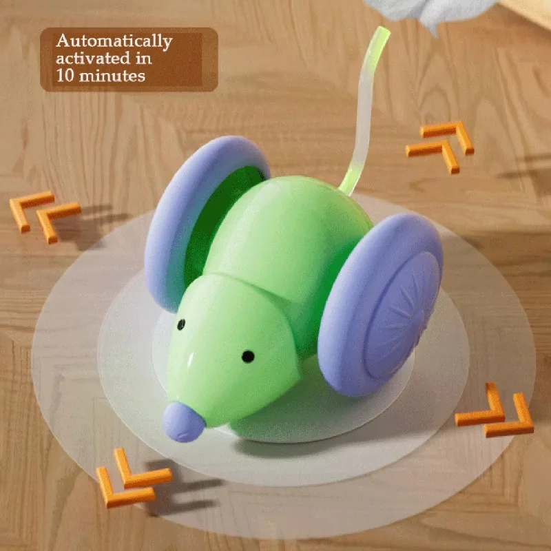 Automatic Cat Mouse Toy-Laser Tail Obstacle Avoidance Long Battery Life Fun & Engaging for Cats Dog Playing Smart Cat Mouse Toy