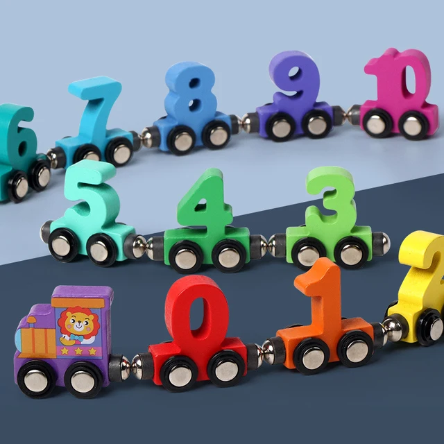 Wooden Magnetic Number Train