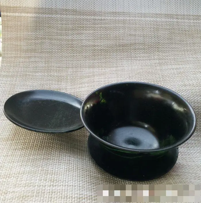 Chinese Traditional Teaset Green Jade Gaiwan Set Tibetan Medicine King Stone Magnetic Jade Cover Bowl Health Gongfu Teaware