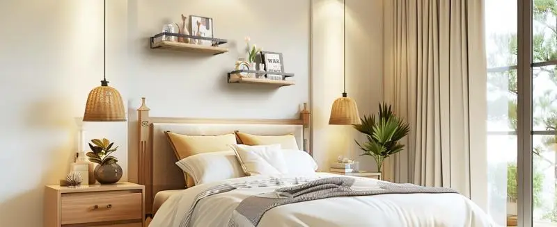 Etagere murale en bois robuste double étage fixation facile accessoires cuisine