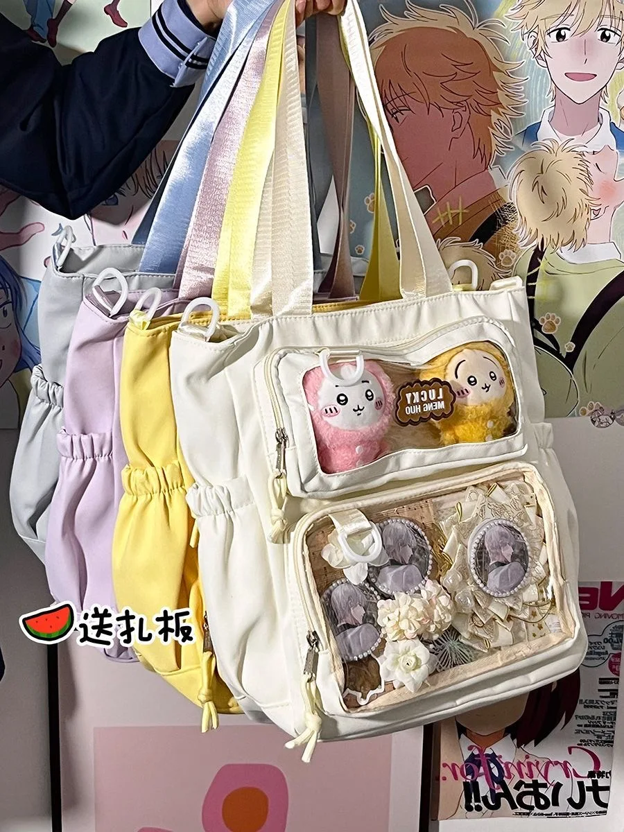 Japanischer Stil Teenager Mädchen Umhängetasche Klare transparente Handtaschen Neue Itabag Designer Große Umhängetaschen Ita Bag Nylon Tote