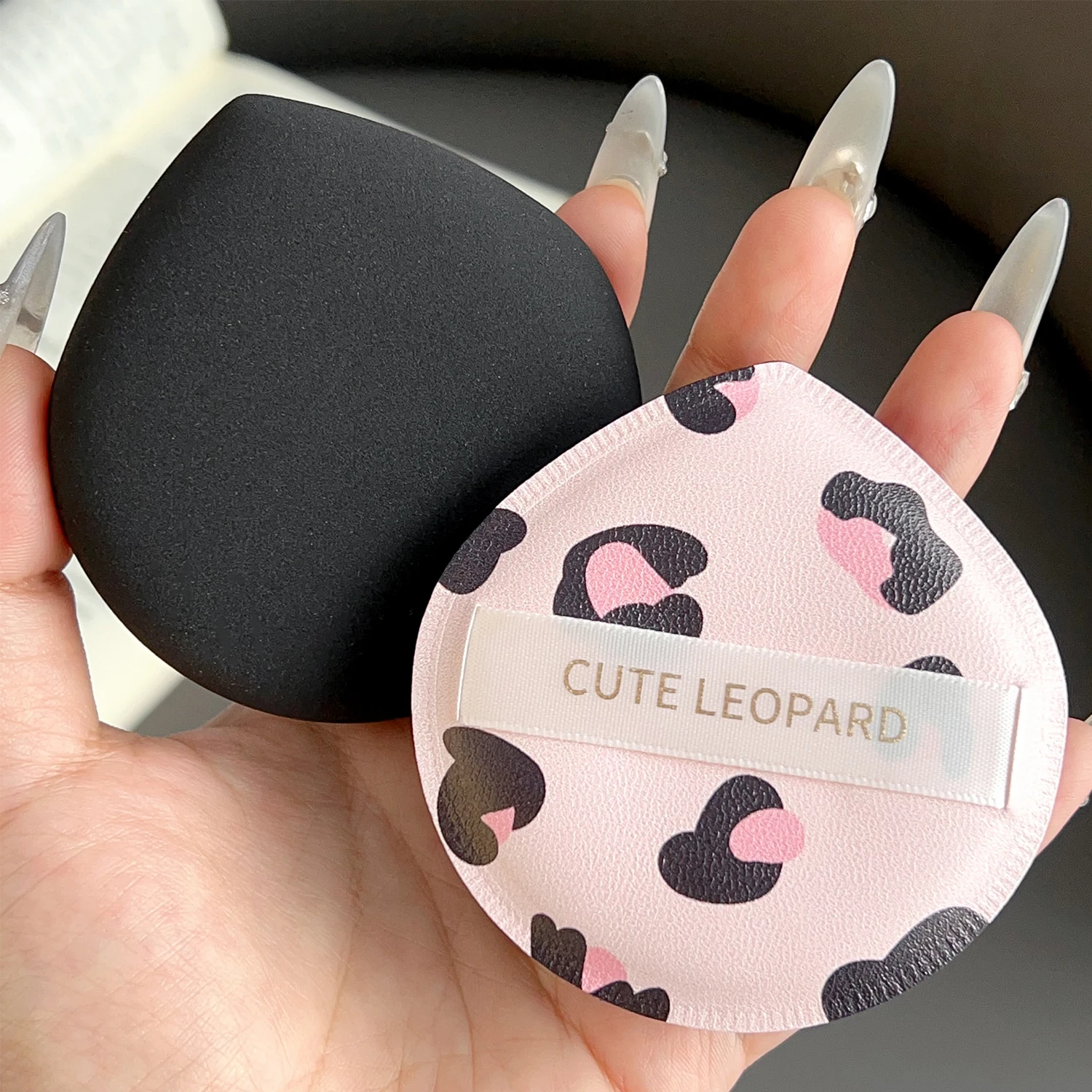 Leopard Print Cotton Candy Puffs Dry Wet Concealer Foundation Sponge Fashionable Face Beauty Makeup Puffs Soft Makeup Sponges 3