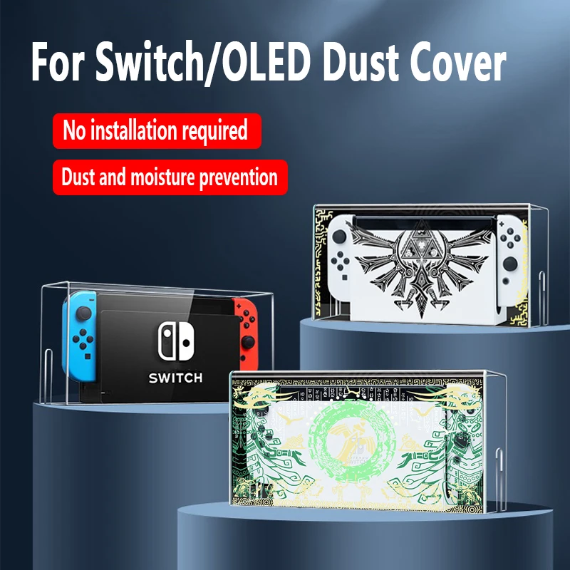 Tampa Transparente Shell Poeira para Nintendo Switch Oled Luz Habitação Base de Display Base Luminosa Rgb 20 Cor - Image 5