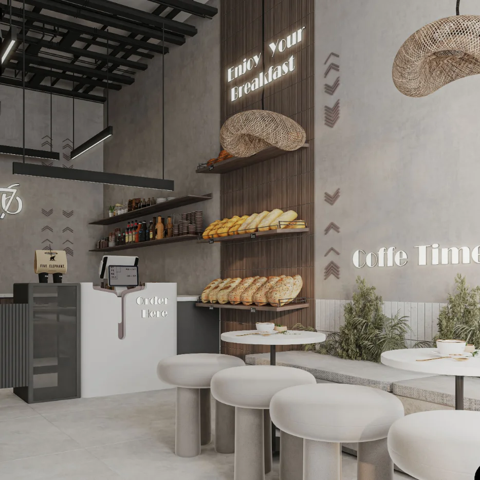 Coffee Shop Interior Decoration Accessories Coffe Kiosk Simple High Grade Bar Counter Design Coffee Shop Counters