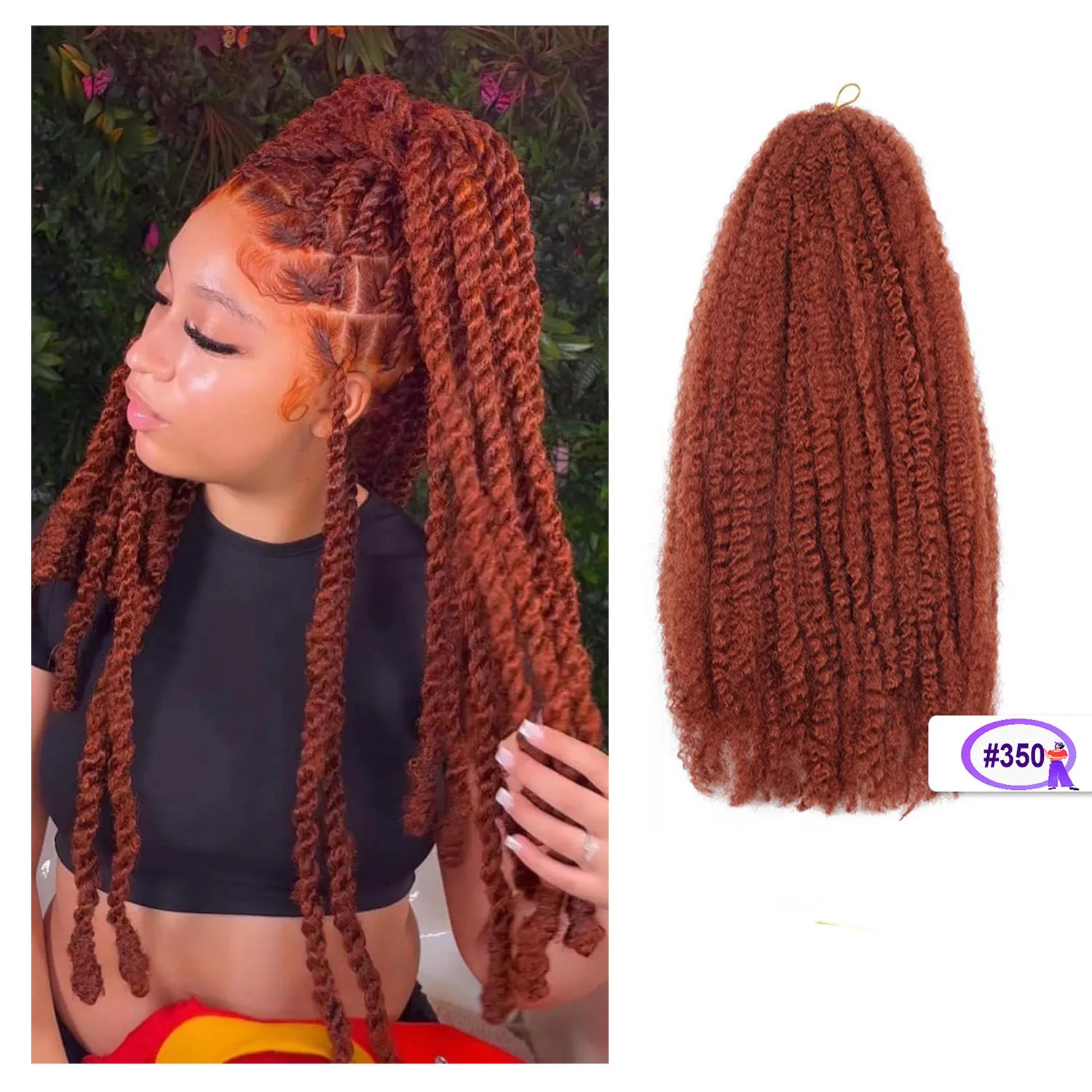 Trecce di capelli sintetici Yaki Marley da 18 pollici Crochet Marley Twist intrecciare le estensioni dei capelli per le donne nere capelli Afro crespi Yaki