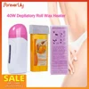 Honey Epilatory Waxing Kit Depilatory Roll on Wax Heater Machine with Refillable Wax Cream&100PCS Waxing Papers For Hair Removal 1