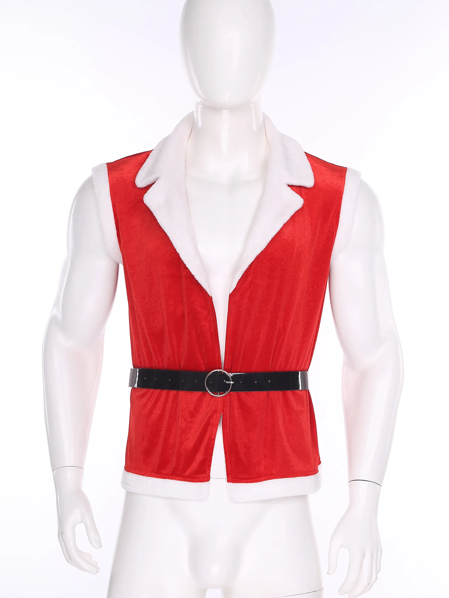 Gilet Père Noël en Velours avec Ceinture – photo 8