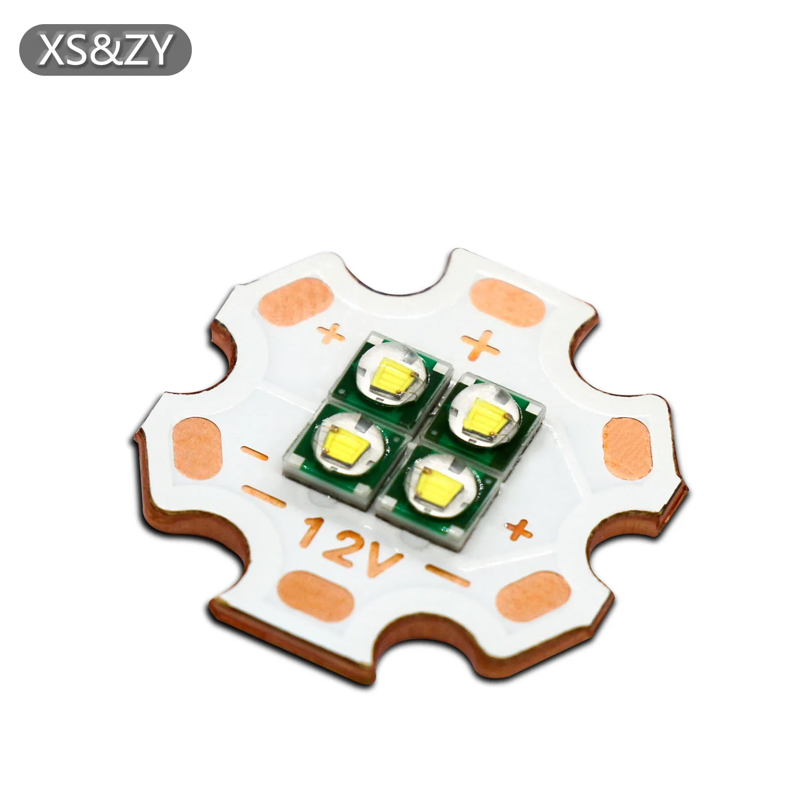 LED 비즈 토치 손전등 교체용 구리 3535, 자동차 헤드라이트 조명 DIY, 고출력 백색 다이오드, DC12V, 12W, 20mm
