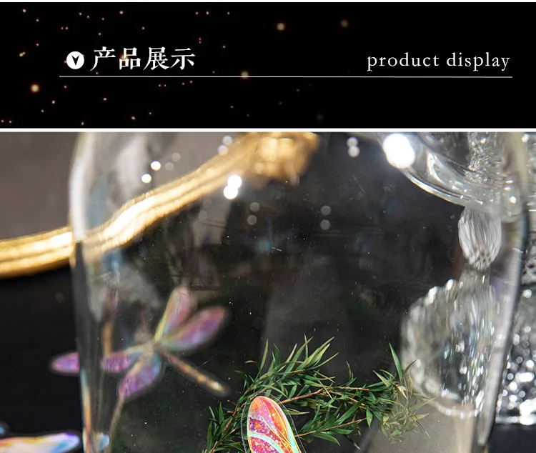 20pcs Kawaii beautiful colored dragonfly PET die-cutting hot stamping sticker Collage Junk Journal scrapbook decoration supplies