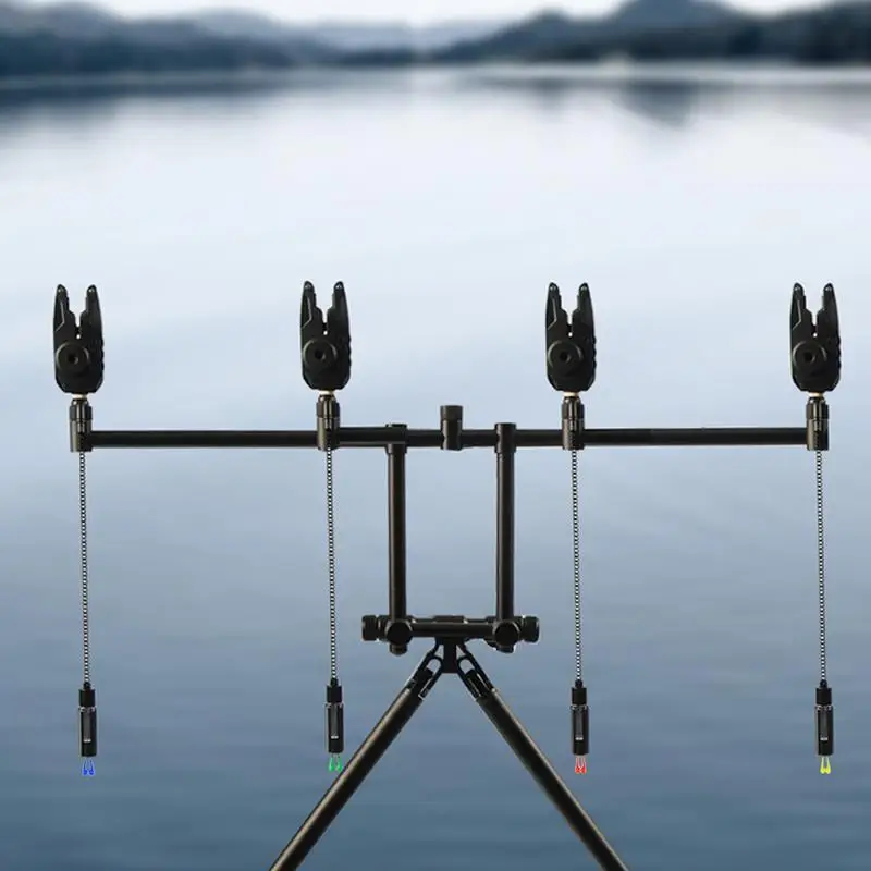 Fishing Alarms For Fishing Rods 4X No Light Pole Alerts Lightweight Pond Creatures Catching Tensioner With Two Chains