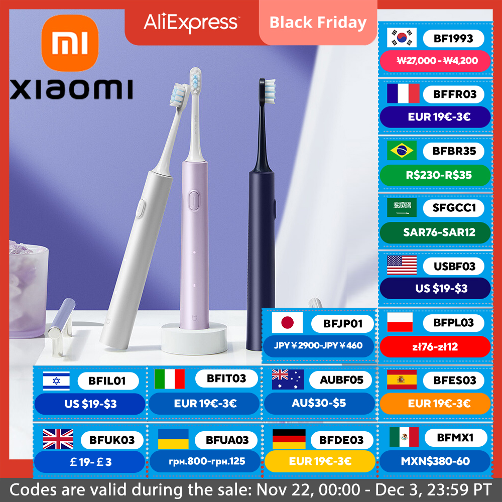 XIAOMI MIJIA Electric Sonic Toothbrush T302 USB Charge Rechargeable For Adult Waterproof Electronic Whitening Teeth Tooth Brush