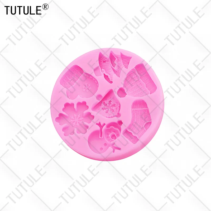 Weihnachtsstrümpfe Schneeflocke Silikonform Weihnachtsmütze Fondant Zucker Cupcake Bastelformen Tropfenkleber dekorative Epoxidharzform – Detail 19