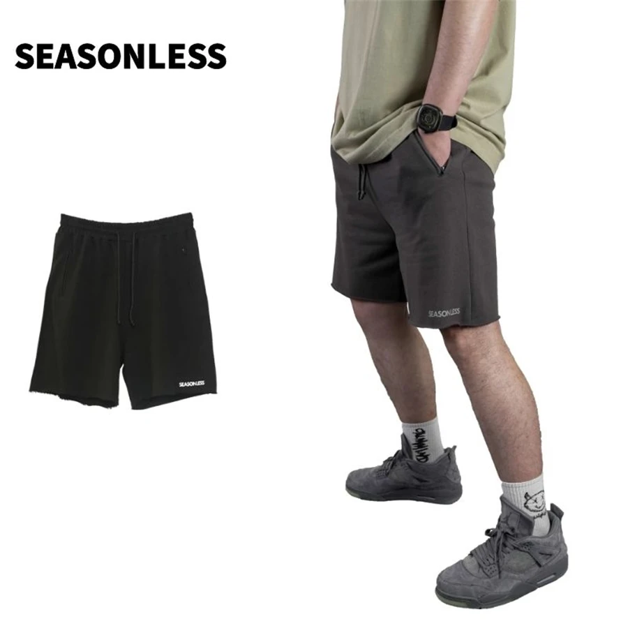 

SEASONLESS Essentials Mens Classic-Fit Athletic Tech Graphic Elastic Waistband Quick Dry Activewear Shorts with Zip Pockets