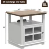 End Table, 21'' Side Table with Charging Station, End Table with Storage, Nightstand with Adjustable Shelf for Living Room 2
