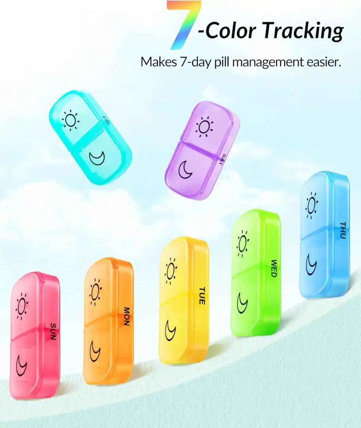 1 Set 7 Days Weekly Pill Case Pillbox  Medicine Tablet Box Portable Travel Drugs Storage Organizer Secret Compartments Pill Box