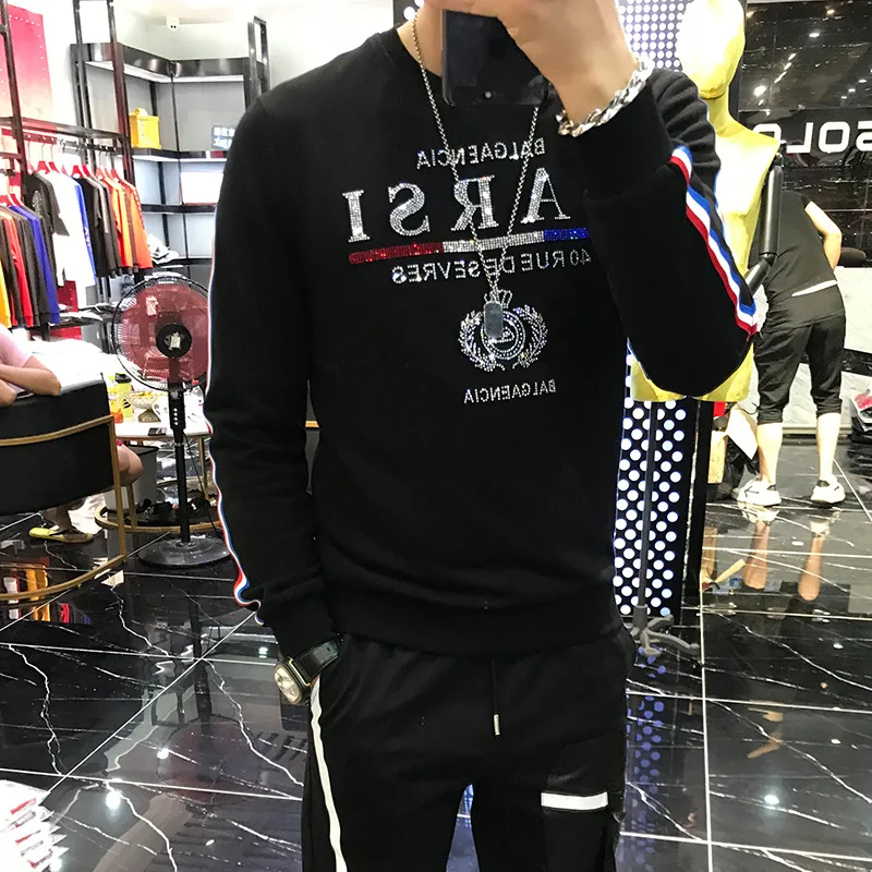 Sweater Men Autumn/Winter 2022 New Trend Fashion Bear Hot Diamond Casual  Round Neck Woman Long-Sleeved Sweater Male M-5XL - AliExpress