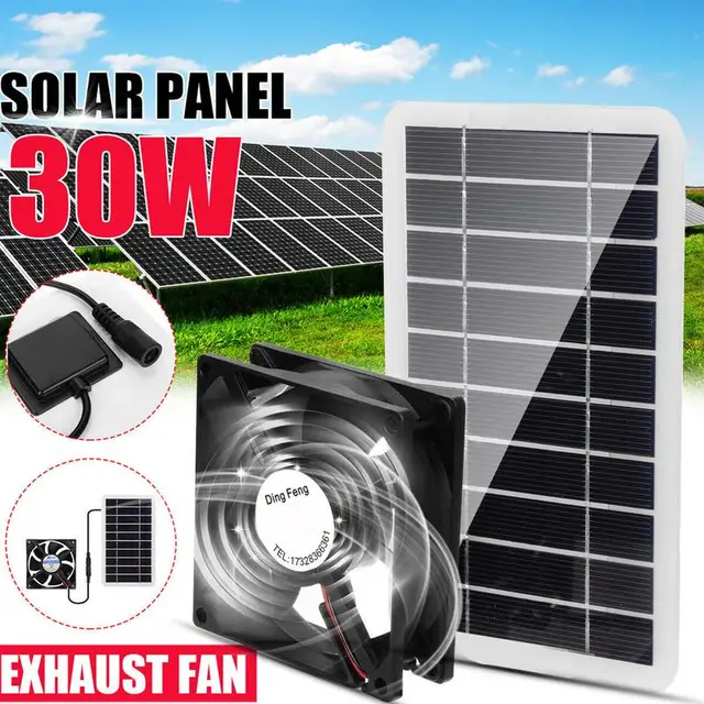 30W Napelemes Panel Ventilátor Mini Kipufogóventilátor Vízálló Kültéri Hordozható Csirkekülekhez - Image 5