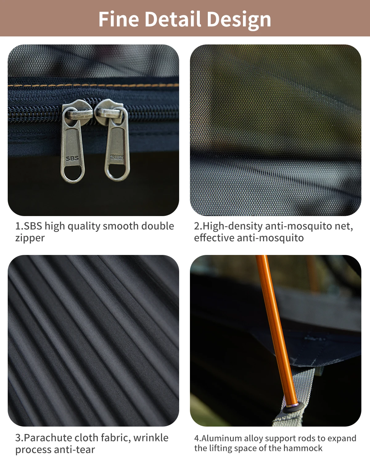 2-Person Outdoor Mosquito Net Hammock 5